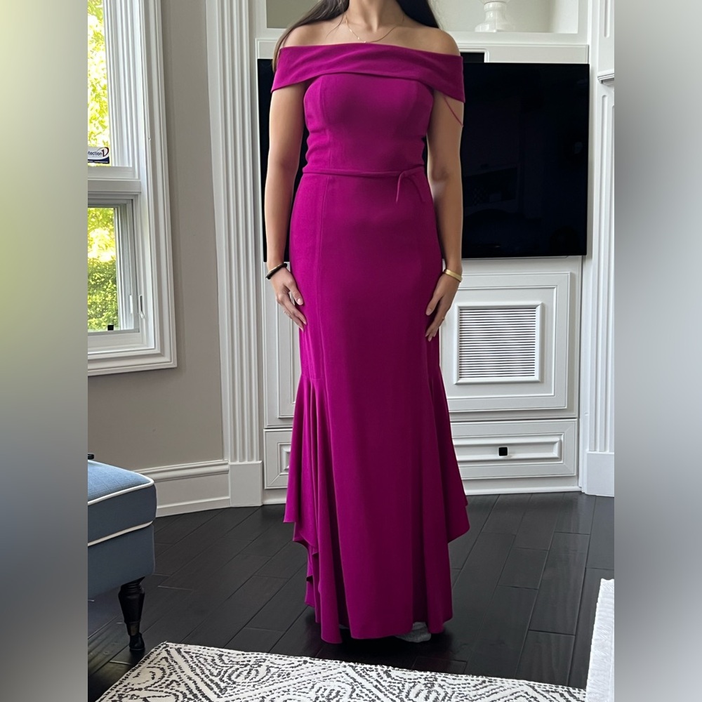 Teri Jon Strapless Fuchsia Dress